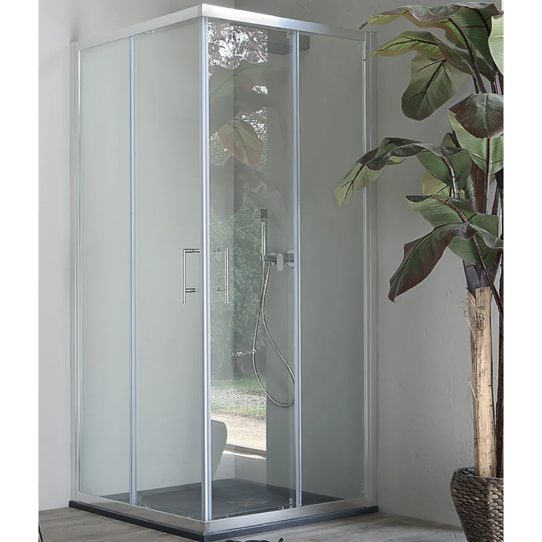 Box Doccia Quadrato Con Apertura Angolare Porte Scorrevoli Eco