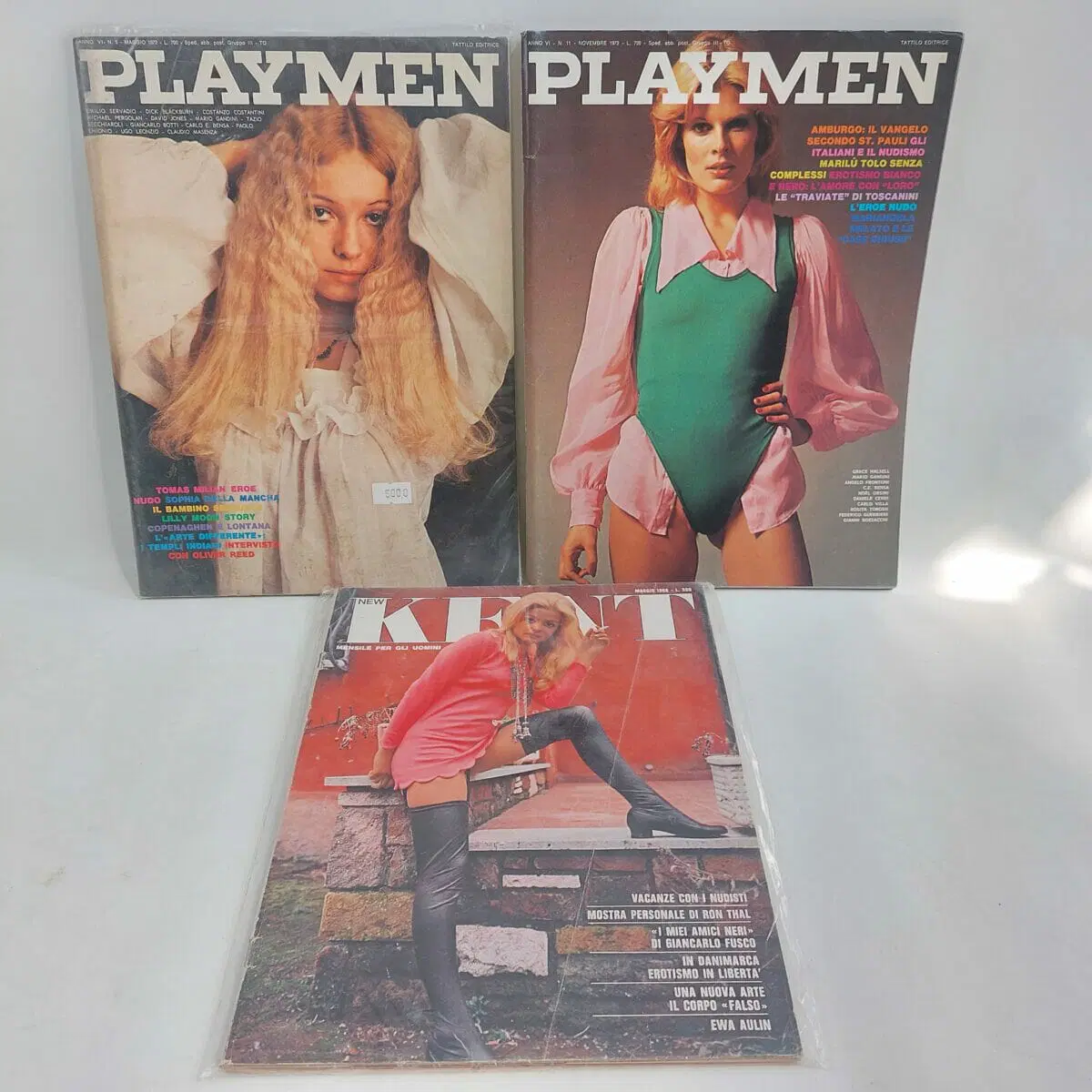 Lotto riviste – 2 Playmen e 1 Kent