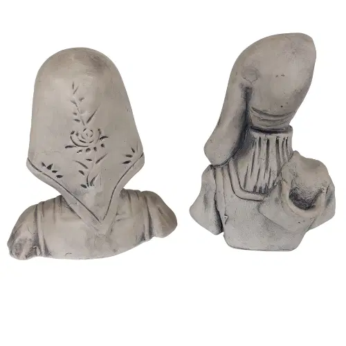 Coppia di busti sardi in ceramica Massidda - immagine 3