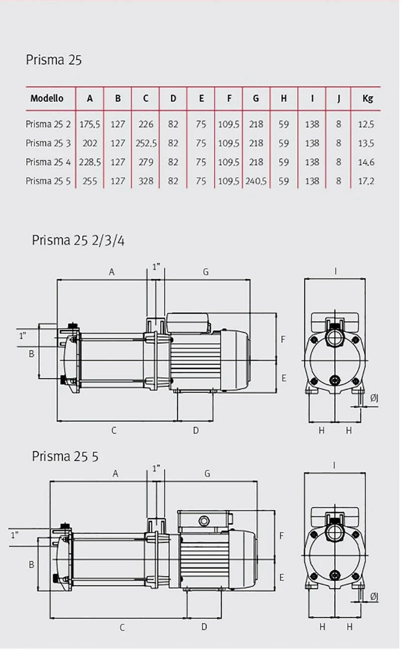 Pompa Elettropompa Acqua Autoclave superficie 1,5 hp multicel Espa Prisma 25 5M - immagine 6