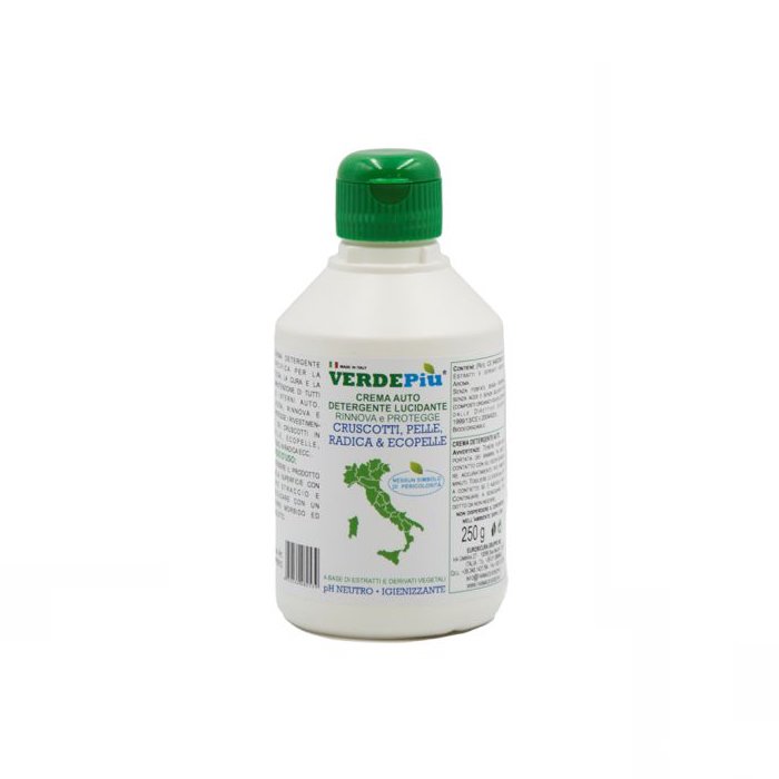 Crema detergente ecologica lucidante cruscotti, pelle, radica, ecopelle Verdepiù (x13)