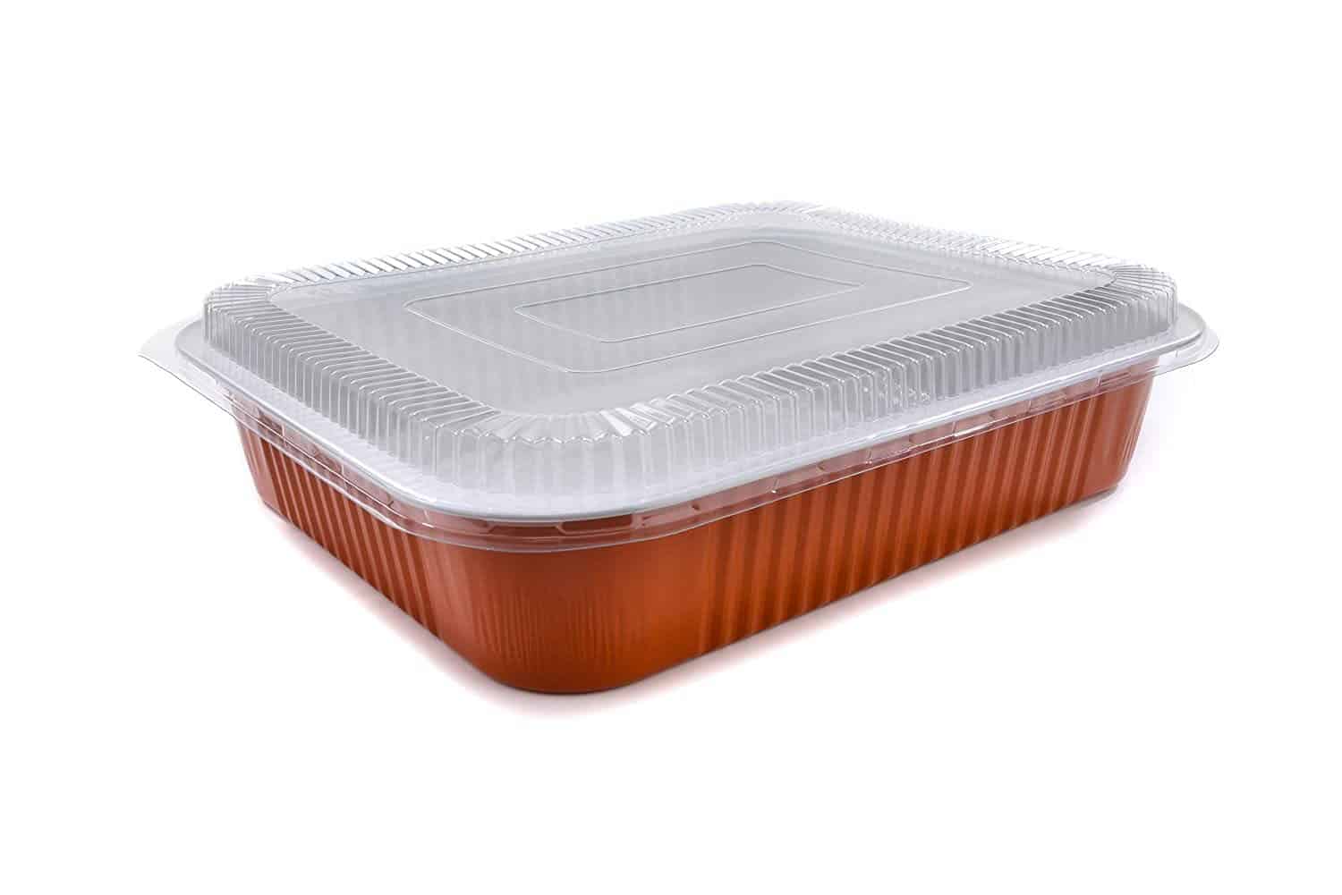 Vaschette alluminio con coperchio 8 porzioni | Contenitori usa e getta per alimenti SMOOTHWALL 322 x 262 x H 60 mm | Confezione da 25 pezzi - immagine 9