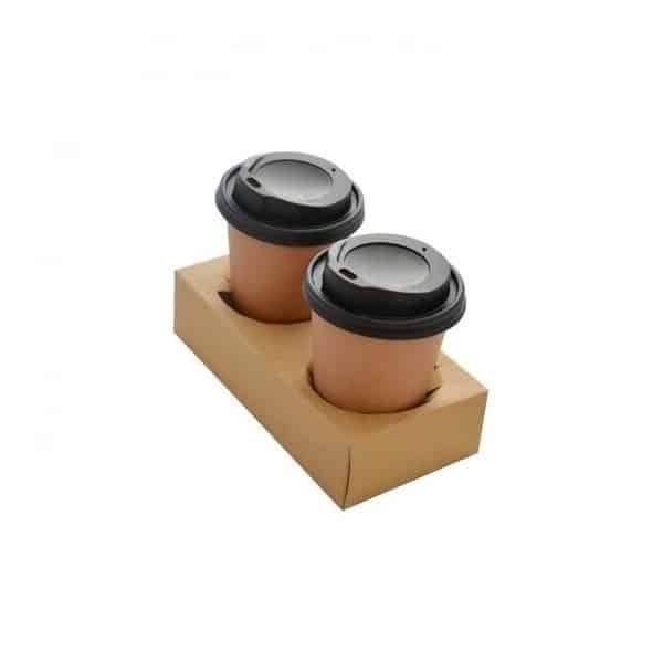 Porta bicchieri asporto cappuccino – Contenitore porta bicchiere – Porta caffè take away 2 fori (Set da 25 pezzi) - immagine 3