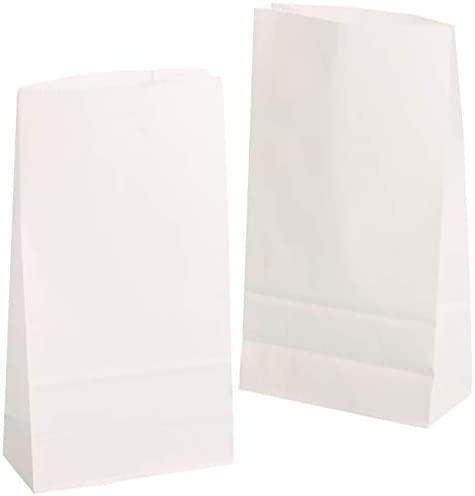 Sacchetti carta bianchi, buste carta alimenti, sacchetto carta kraft per cornetti, pane, pizze, dolci, confetti, caramelle - immagine 2