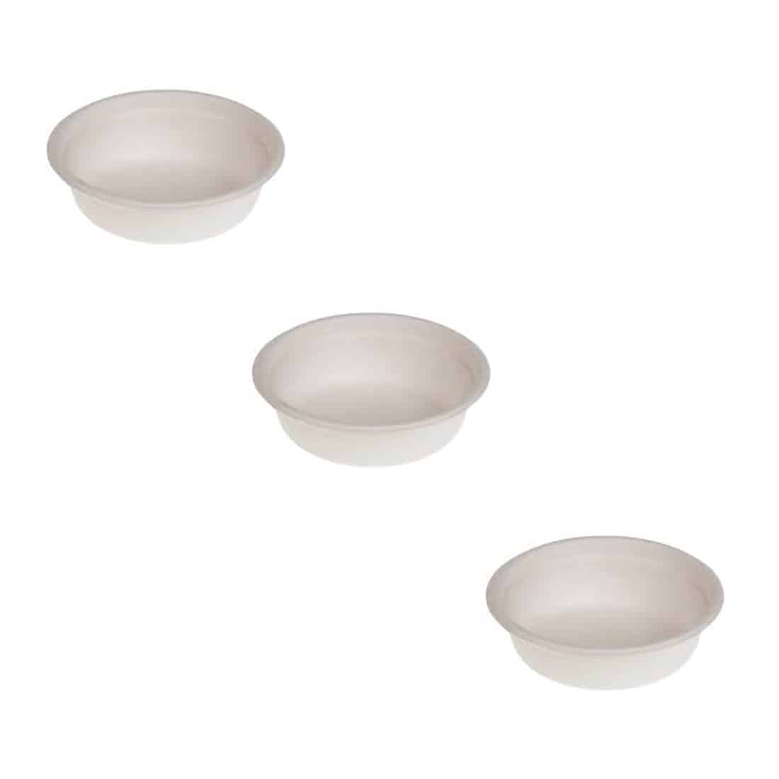 Ciotoline aperitivo usa e getta – Vassoietto rotondo per finger food – Coppette aperitivo in polpa di cellulosa (Confezione da 75 pezzi)