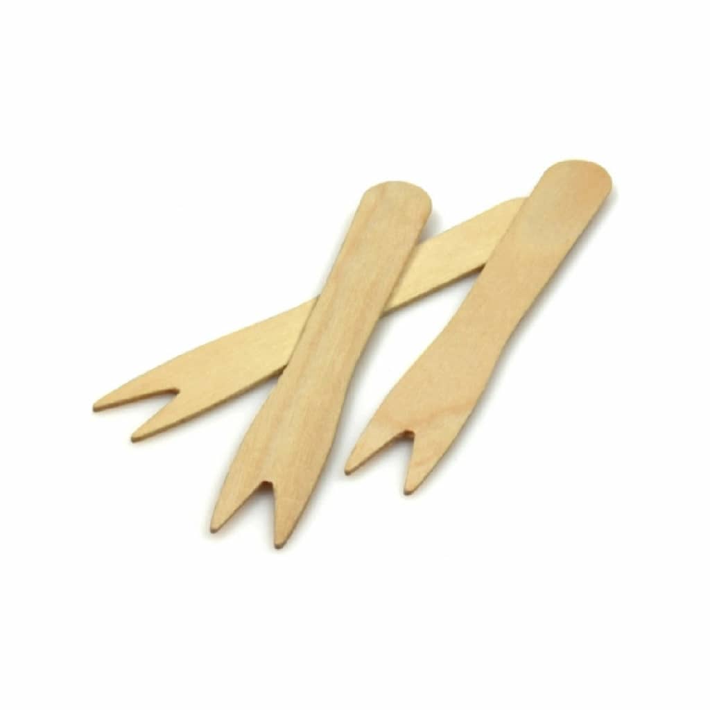 Forchettine in legno di betulla biodegradabili – Confezione da 1000 pezzi