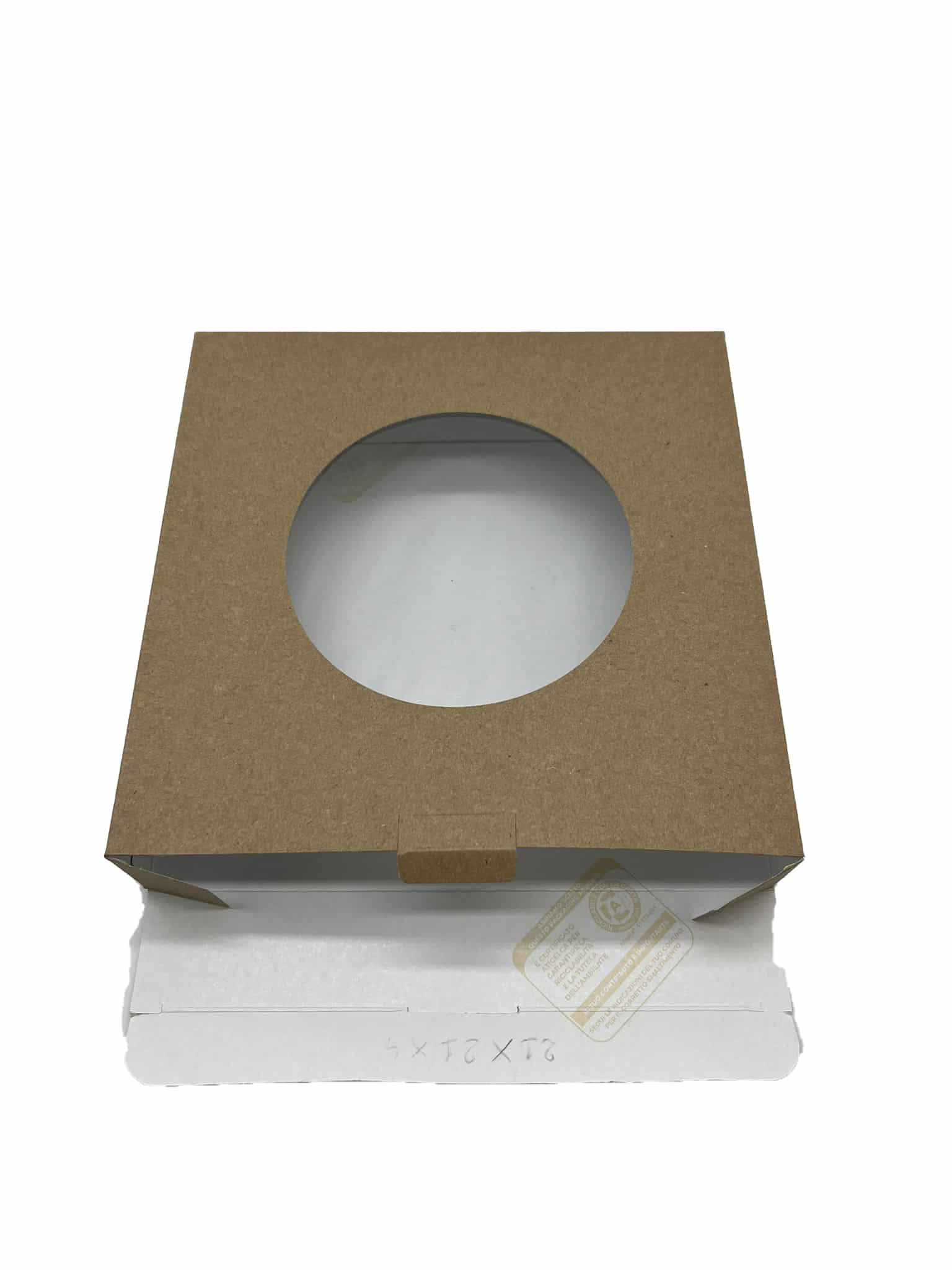 Scatole per torte finestrata 21×21 cm e 25×25 cm | Scatole per dolci pasticceria con finestra | Scatole porta crostate e pastiere – Confezione da 25 pezzi - immagine 3