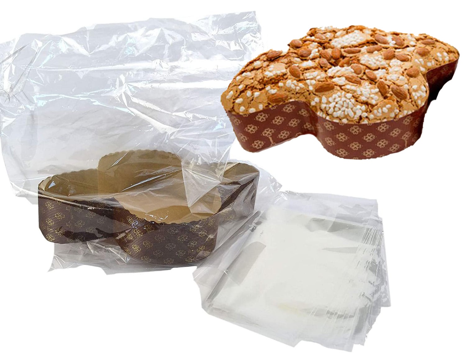 Stampo per colomba da 750 gr e 1 kg con buste trasparenti: Kit completo per la preparazione della colomba pasquale - immagine 2