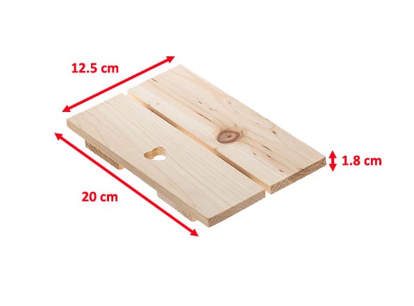 Vassoio in legno di abete 12.5×20 cm e 15×40 cm | Tagliere aperitivo rettangolare | Alzatina in legno per antipasti - immagine 2