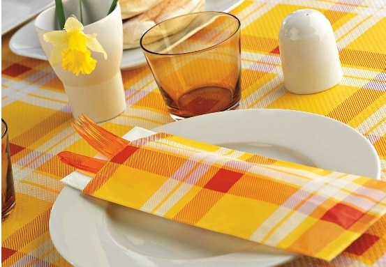 Tovaglioli portaposate in carta paglia, sacchetti in carta per posate con tovagliolo 38×38 cm vari colori 1000 pezzi - immagine 5