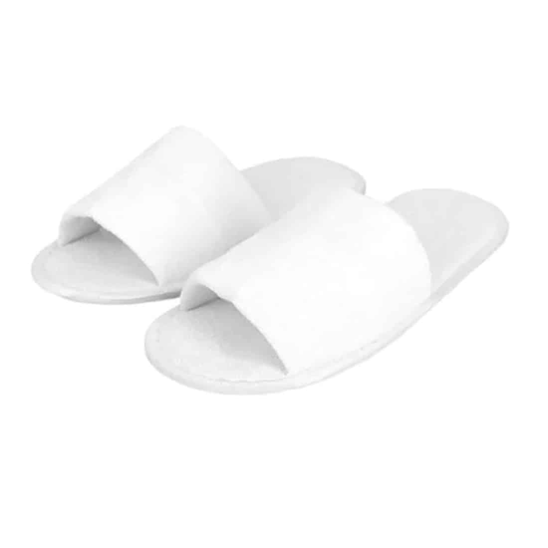 Pantofole ospiti aperte in spugna, Ciabatte monouso taglia unica, Ciabatte usa e getta con suola in gomma antiscivolo 5 paia