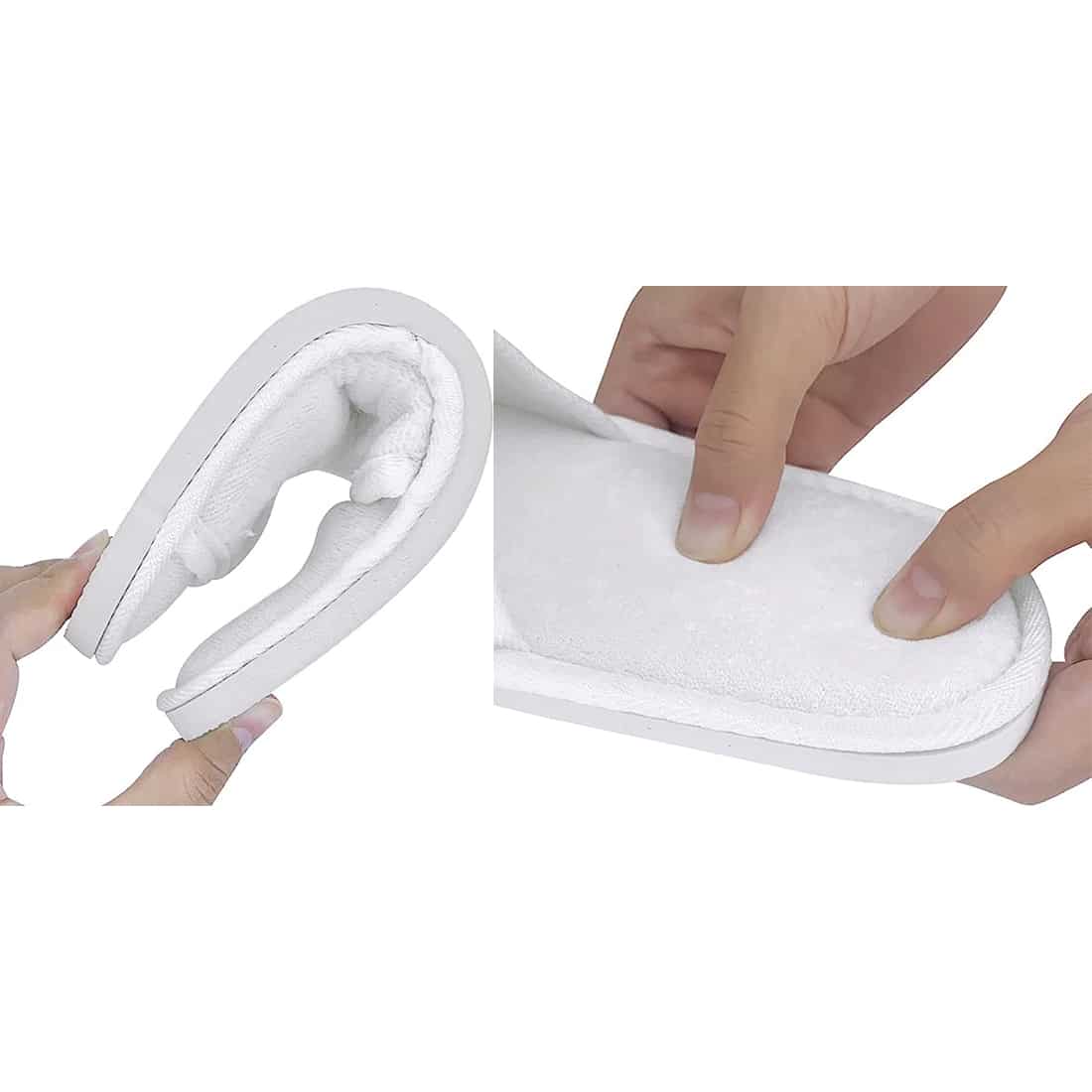 Pantofole ospiti aperte in spugna, Ciabatte monouso taglia unica, Ciabatte usa e getta con suola in gomma antiscivolo 5 paia - immagine 7