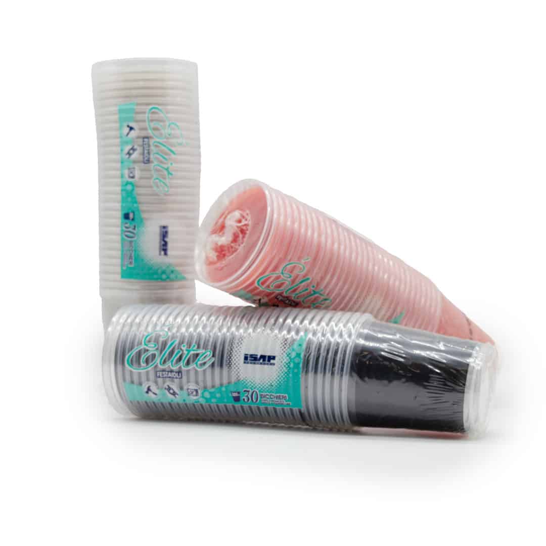 Bicchieri cocktail colorati 250 cc | Bicchieri kristal 100% riciclabili | Bicchieri birra e acqua rigidi per asporto – Confezione da trenta pezzi