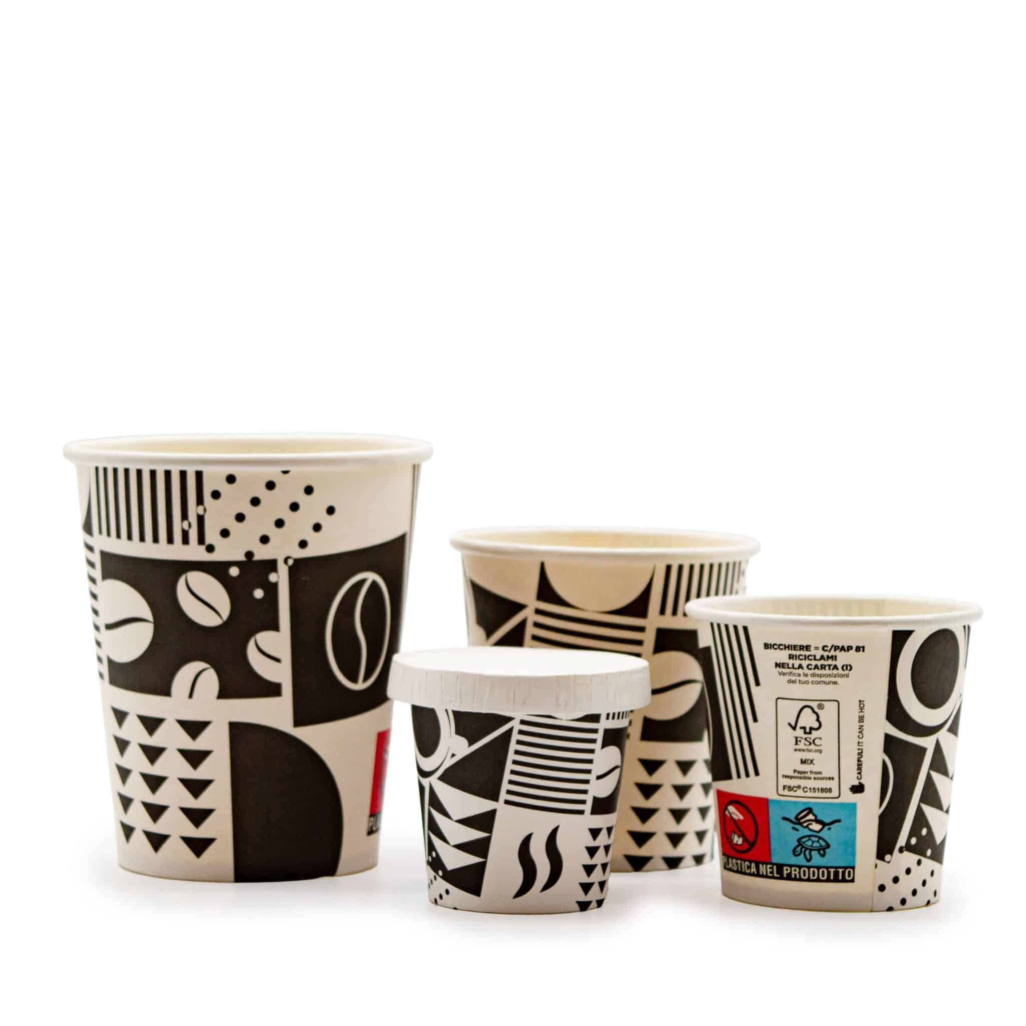 Bicchieri BIO in Cartoncino con Palettina in Legno – 70 ml e 120 ml (Confezione da 50 pz) - immagine 2
