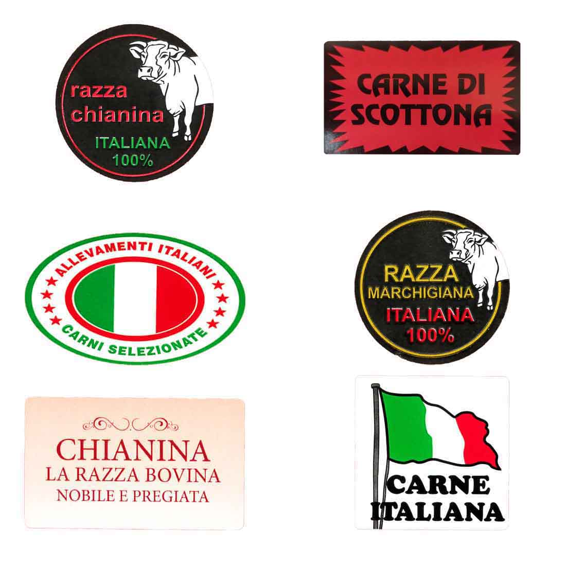 Etichette adesive per carne – Bollini autoadesivi per salumeria e macelleria, 1000 pezzi