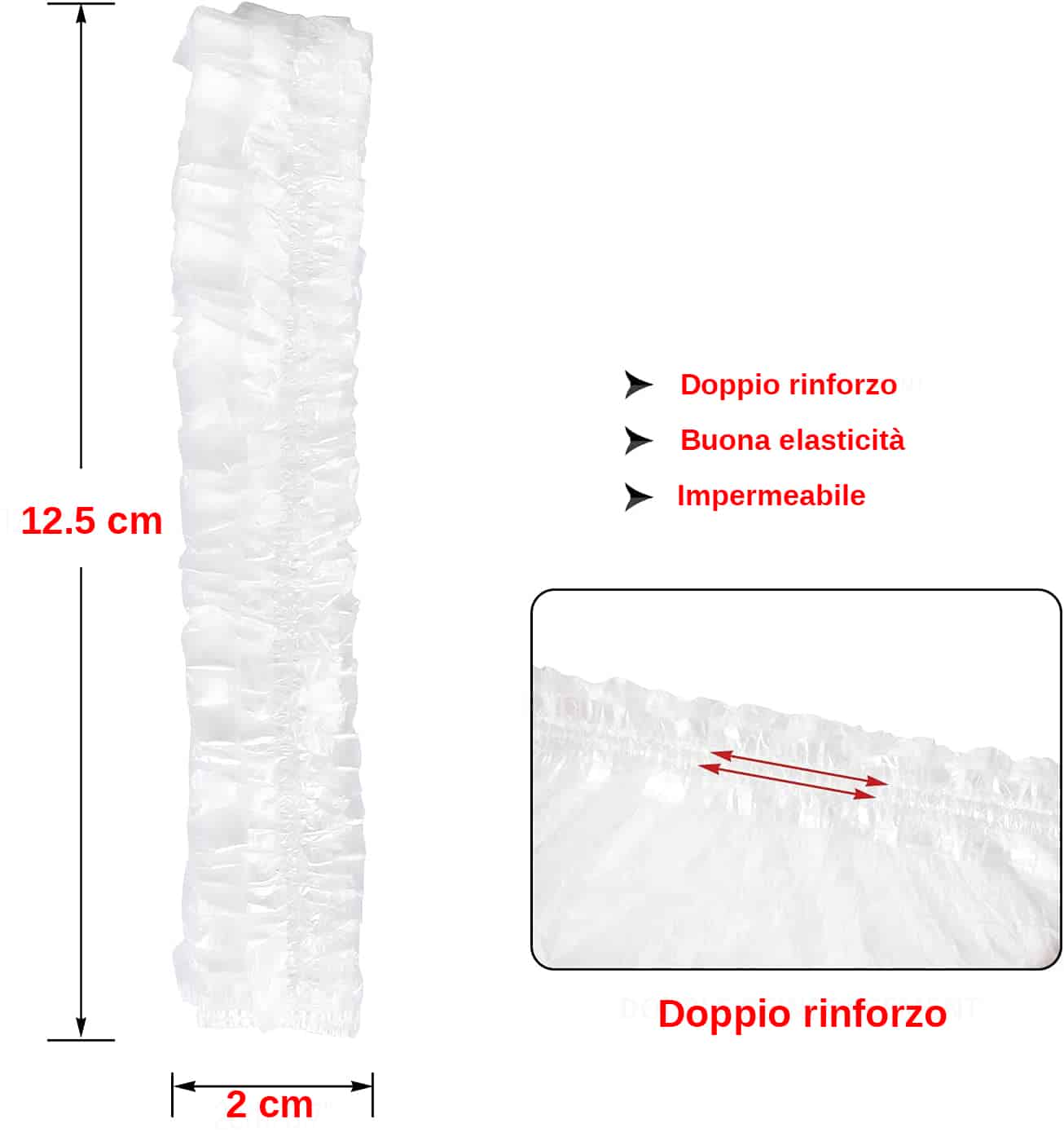 Cuffie capelli monouso imbustata singolarmente 1000 pezzi - immagine 6