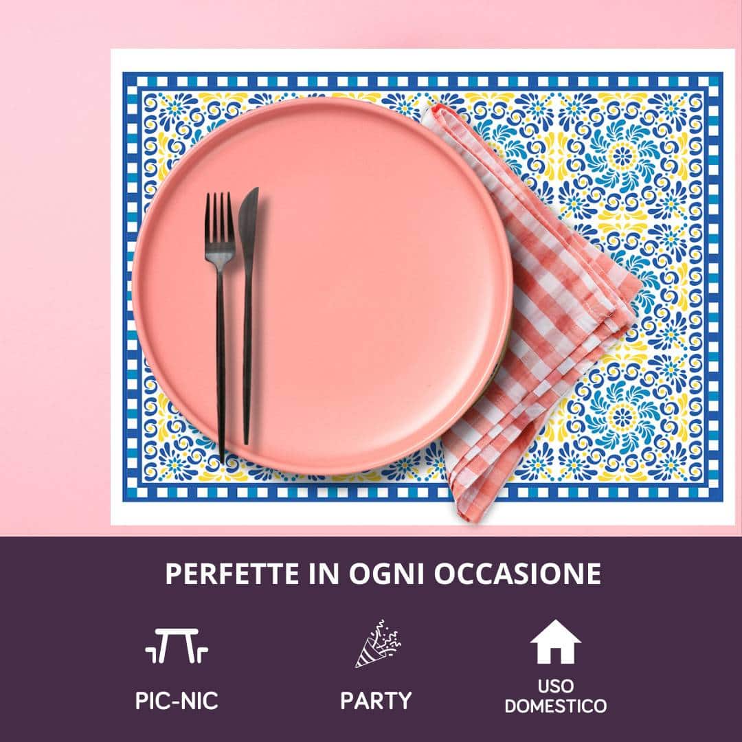 Set da Tavola Amalfi Monouso (Tovagliette + Portaposate + Bicchieri) | 750 pezzi - immagine 8