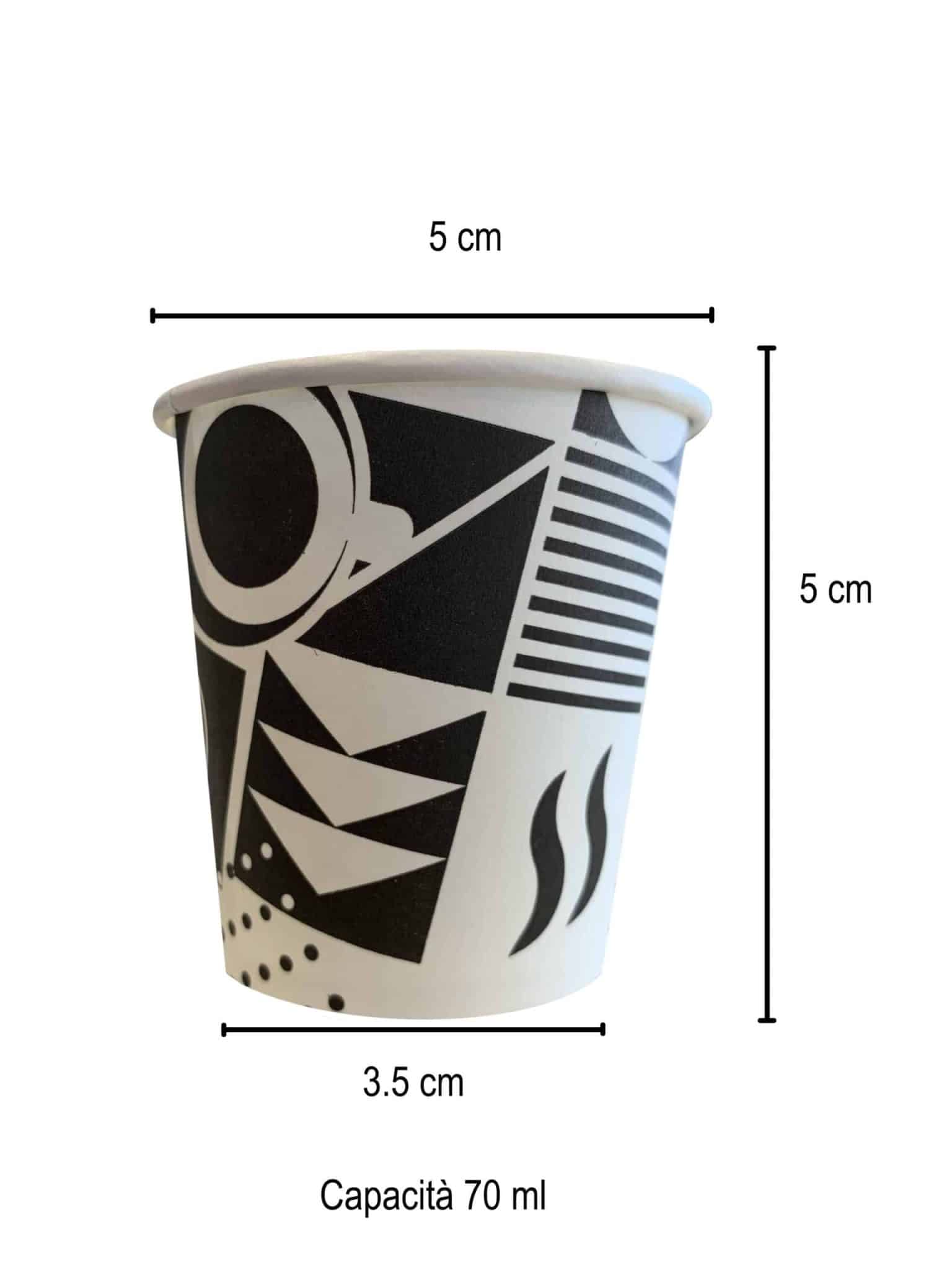 Bicchierini caffè e bevande ecologici – Confezione da 50 pezzi di bicchieri carta riciclabili e compostabili - immagine 4