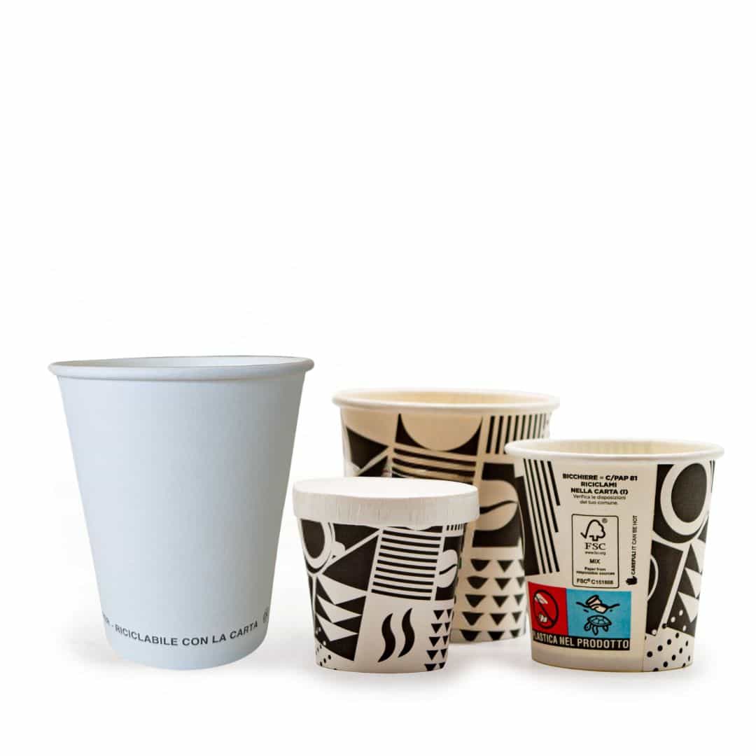 Bicchierini caffè e bevande ecologici – Confezione da 50 pezzi di bicchieri carta riciclabili e compostabili