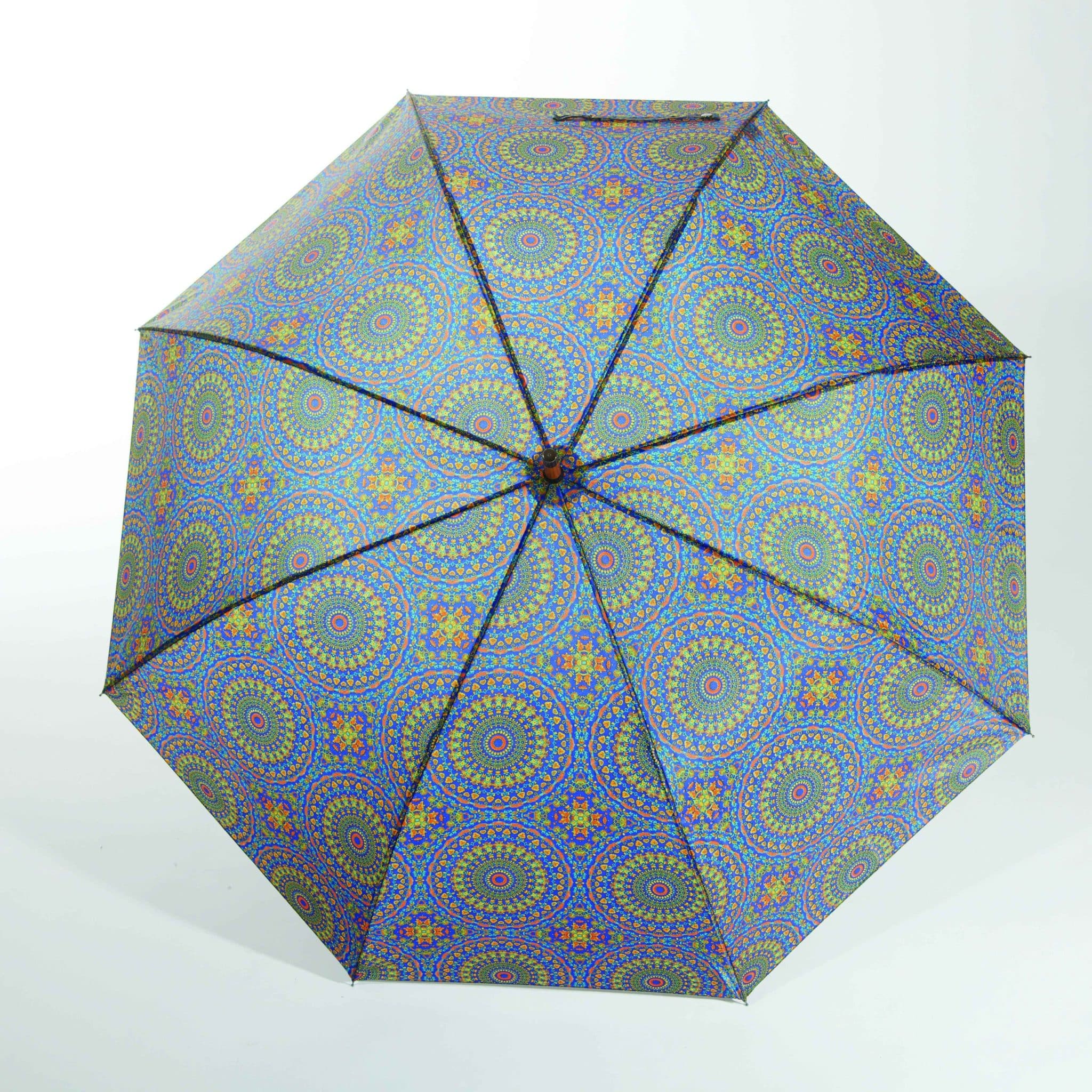 Ombrello grande stile “Mandala” con Apertura Automatica e Manico in Legno | 4 Colorazioni – H91 cm D112 cm - immagine 5