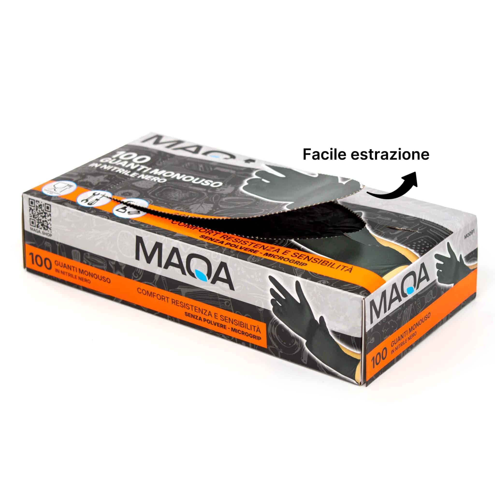 Guanti MAQA in nitrile colore Nero confezioni da 100pz - immagine 6