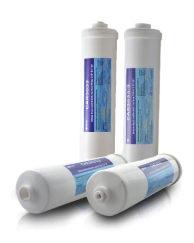 Filtro dual sedimento e carbone attivo in linea 2,5″x11″ con attacco 1/4″ (15 micron)